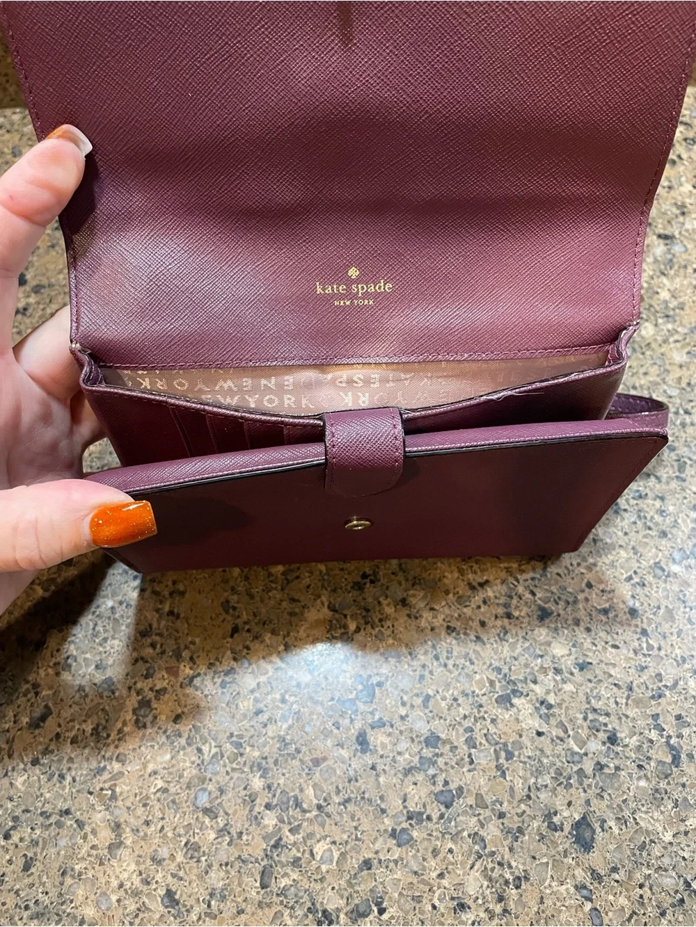 Kate Spade New York Laurel Way Winni Chocolate Cherry Crossbody Wallet Bag